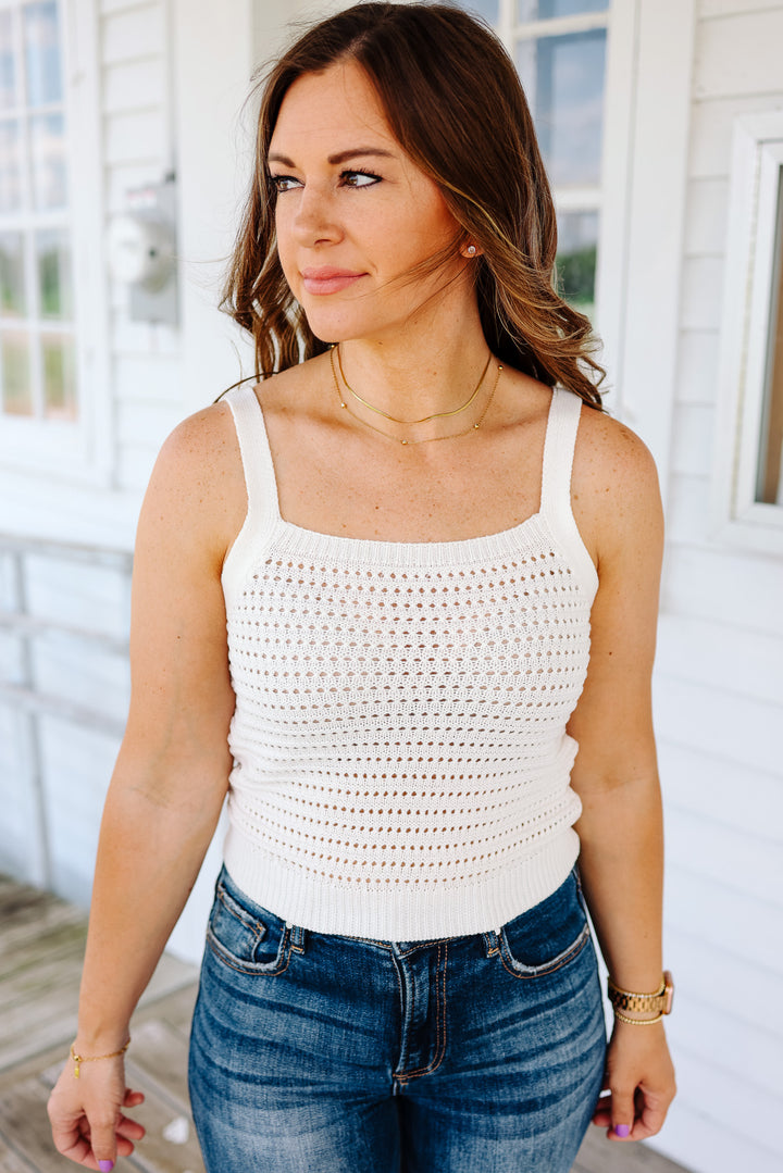 Avery Pointelle Stitch Sweater Cami