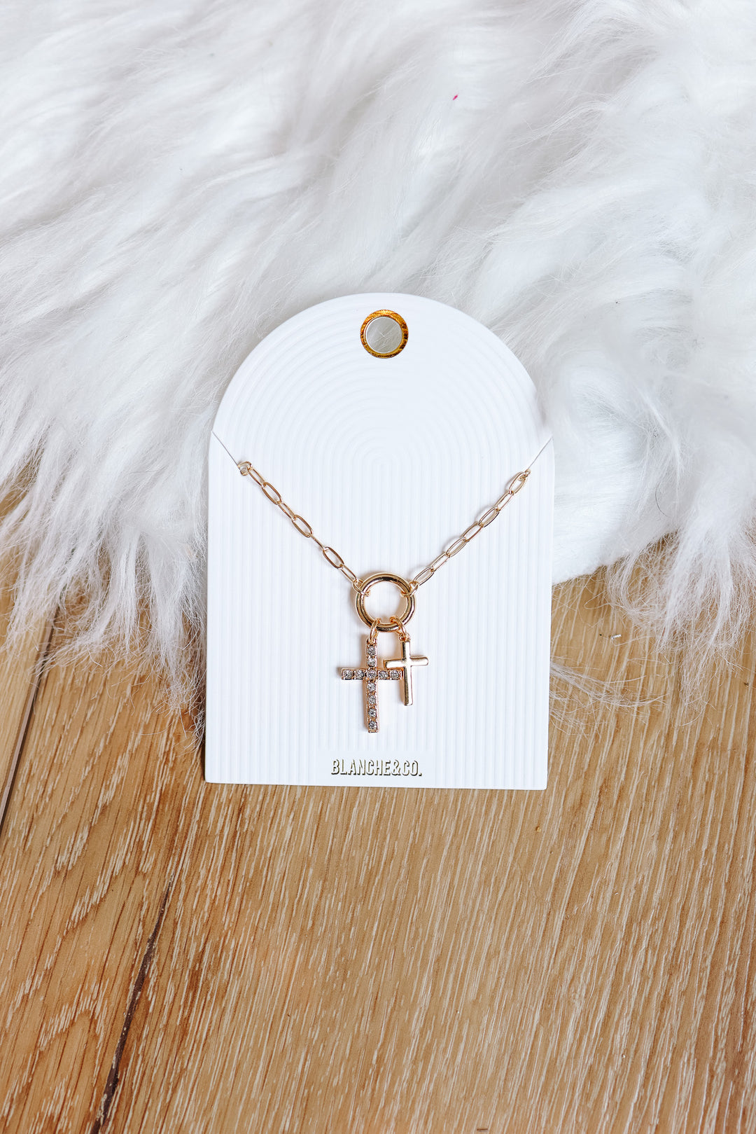 Cross Charms Paperclip Chain Necklace