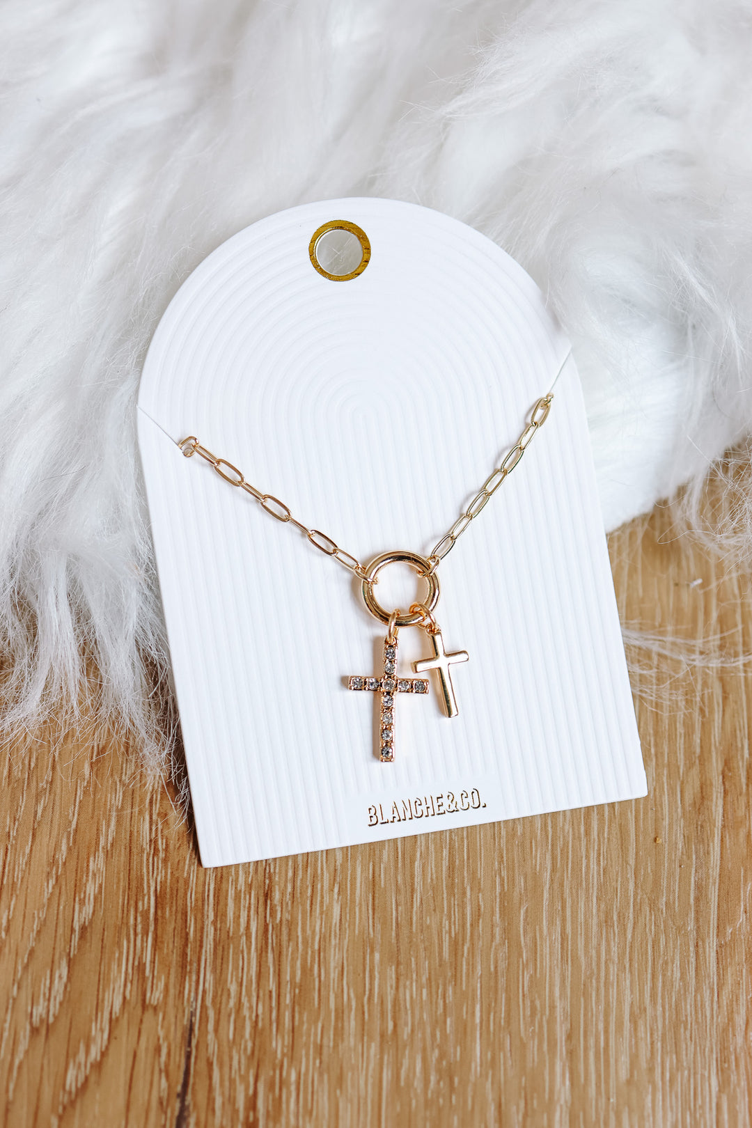 Cross Charms Paperclip Chain Necklace