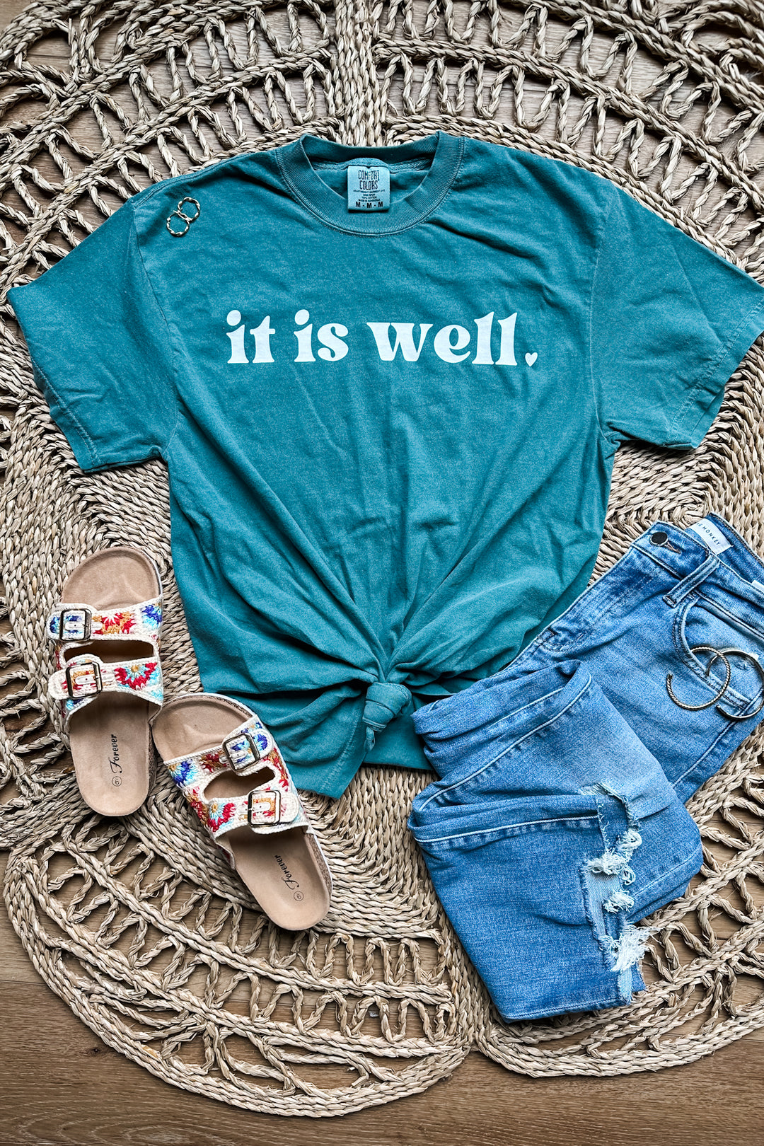 It Is Well Graphic Tee - Emerald