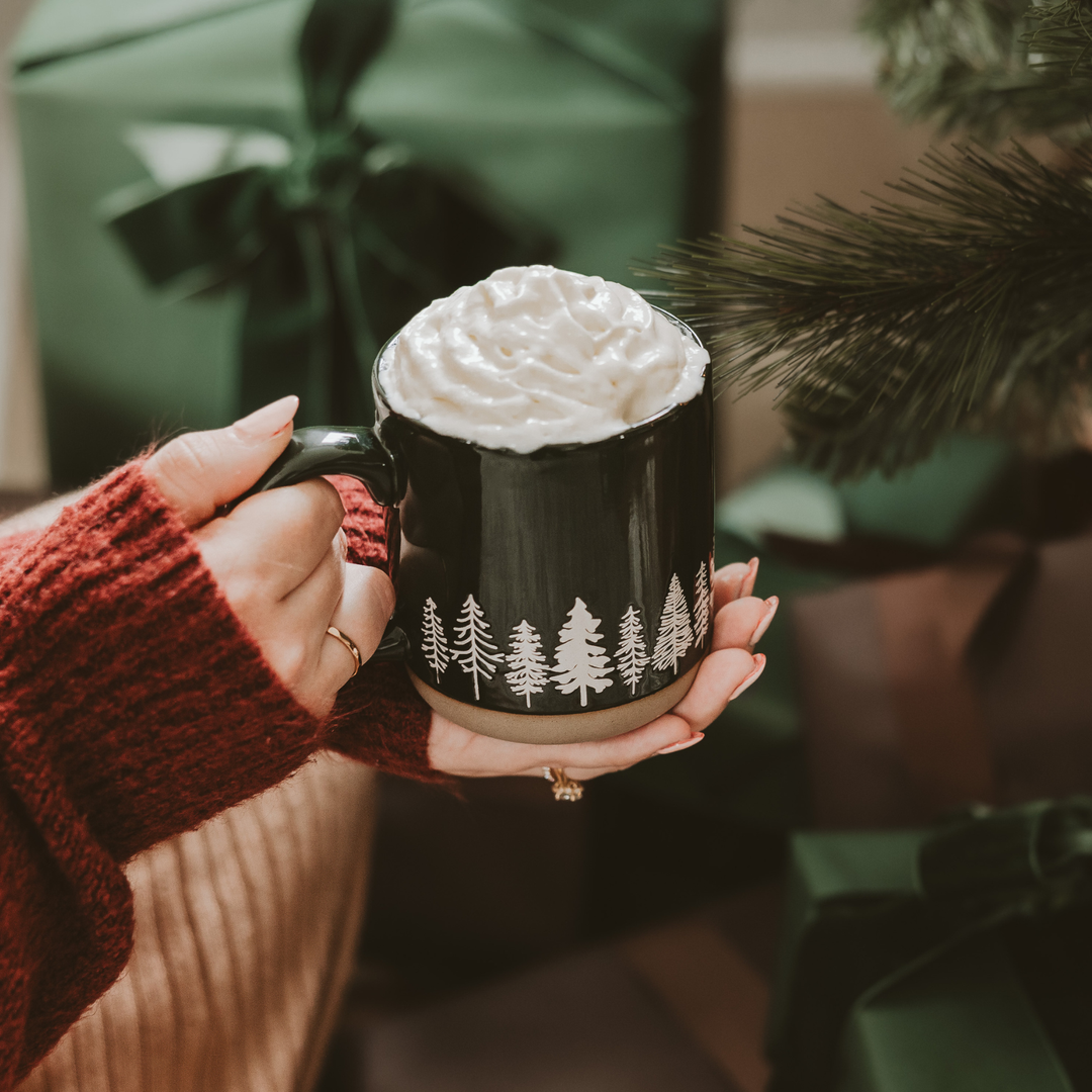 Pine Trees Stoneware Coffee Mug