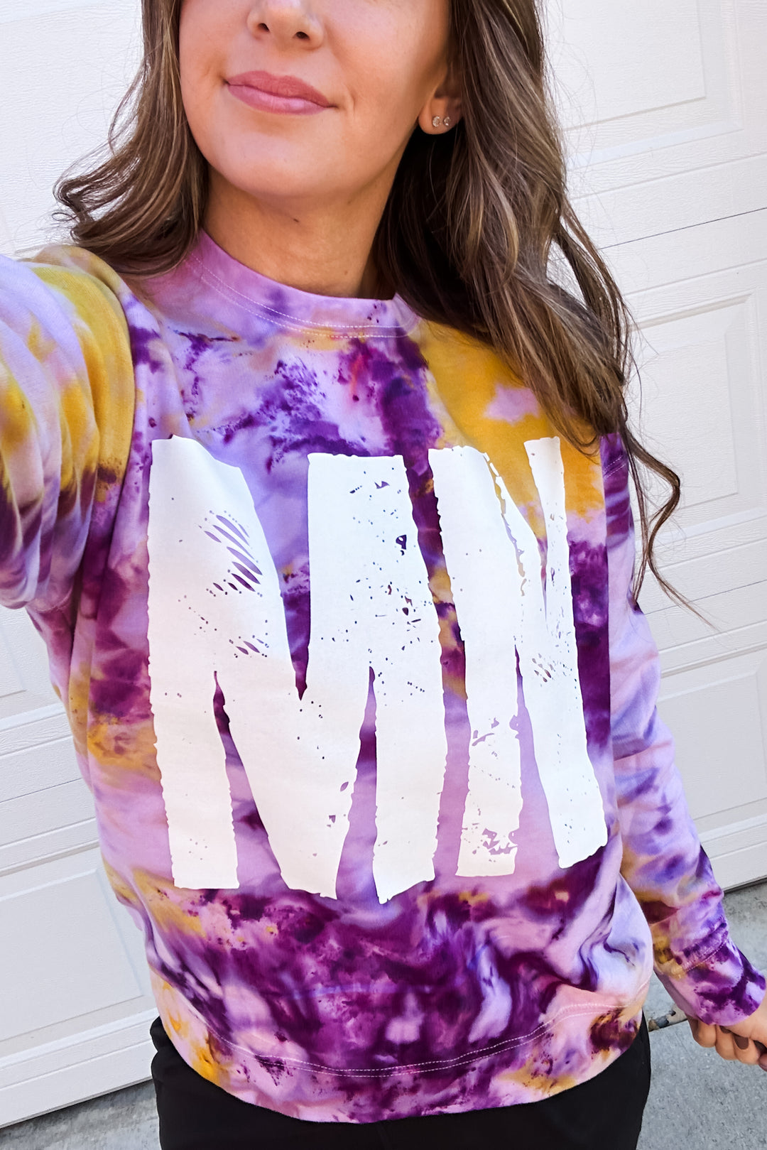 PRE ORDER: MN Tie-Dye Crewneck Sweatshirt - Purple & Gold