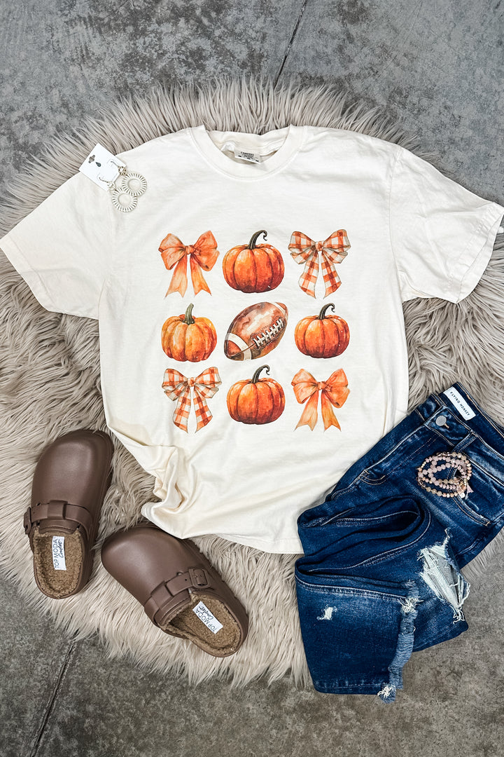 Football, Pumpkins, & Bows - Sweatshirt & T-Shirt Style