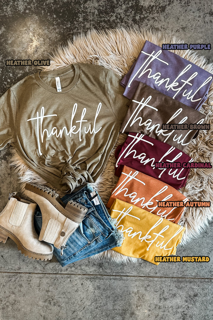 Thankful Graphic Tee - Multiple Colors