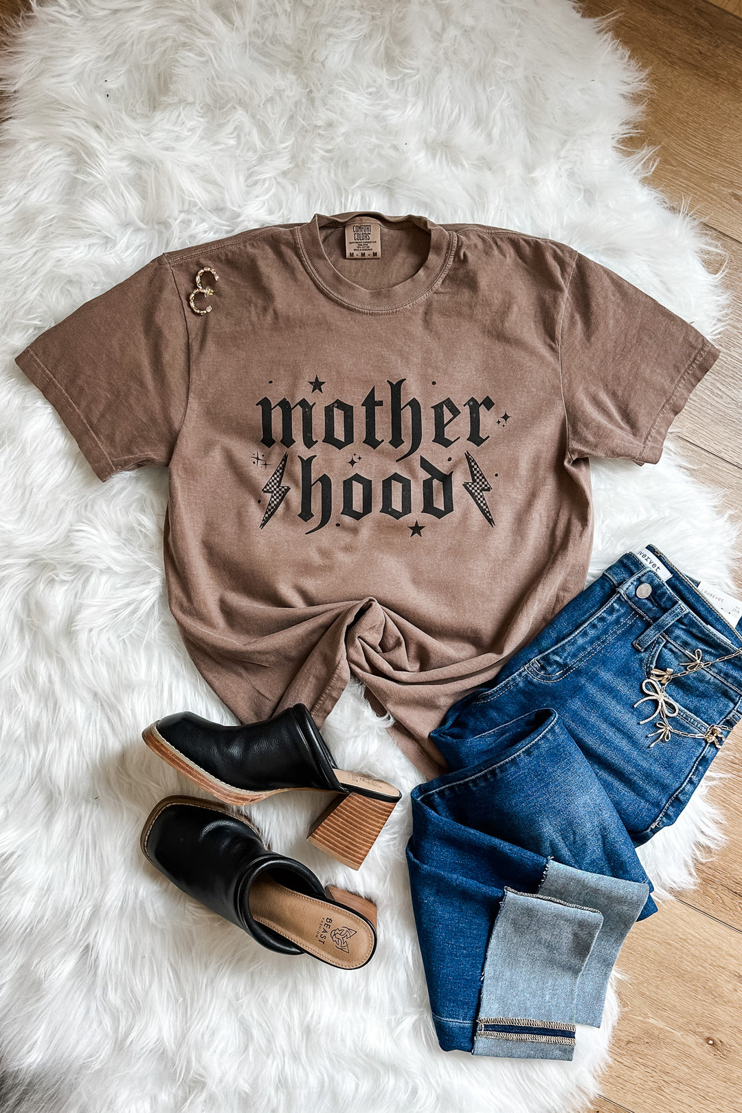 Motherhood ⚡ Graphic Tee - Espresso