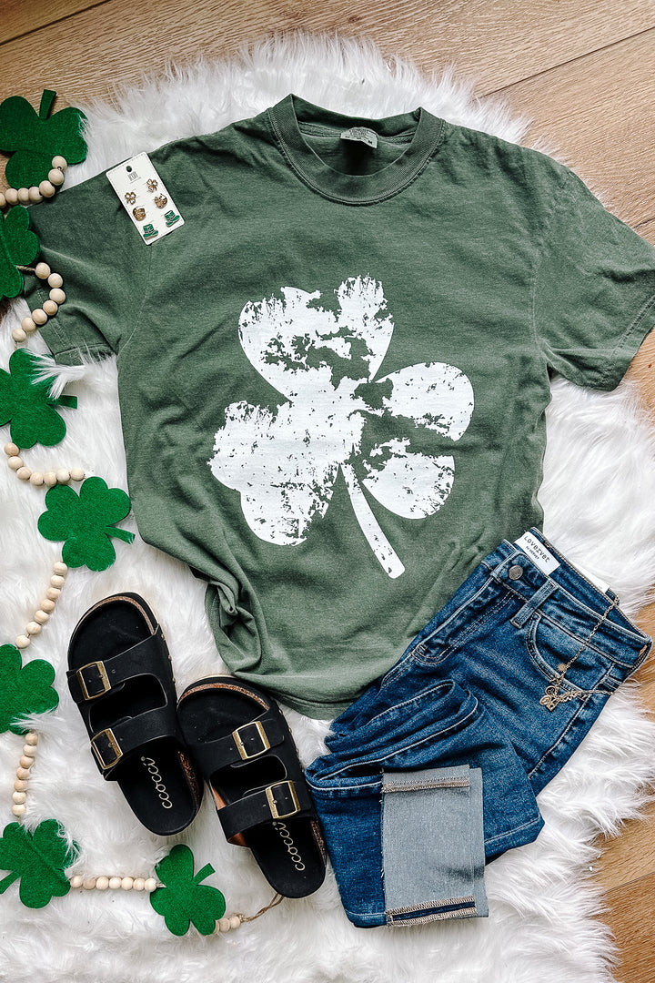 Clover Graphic Tee - Moss