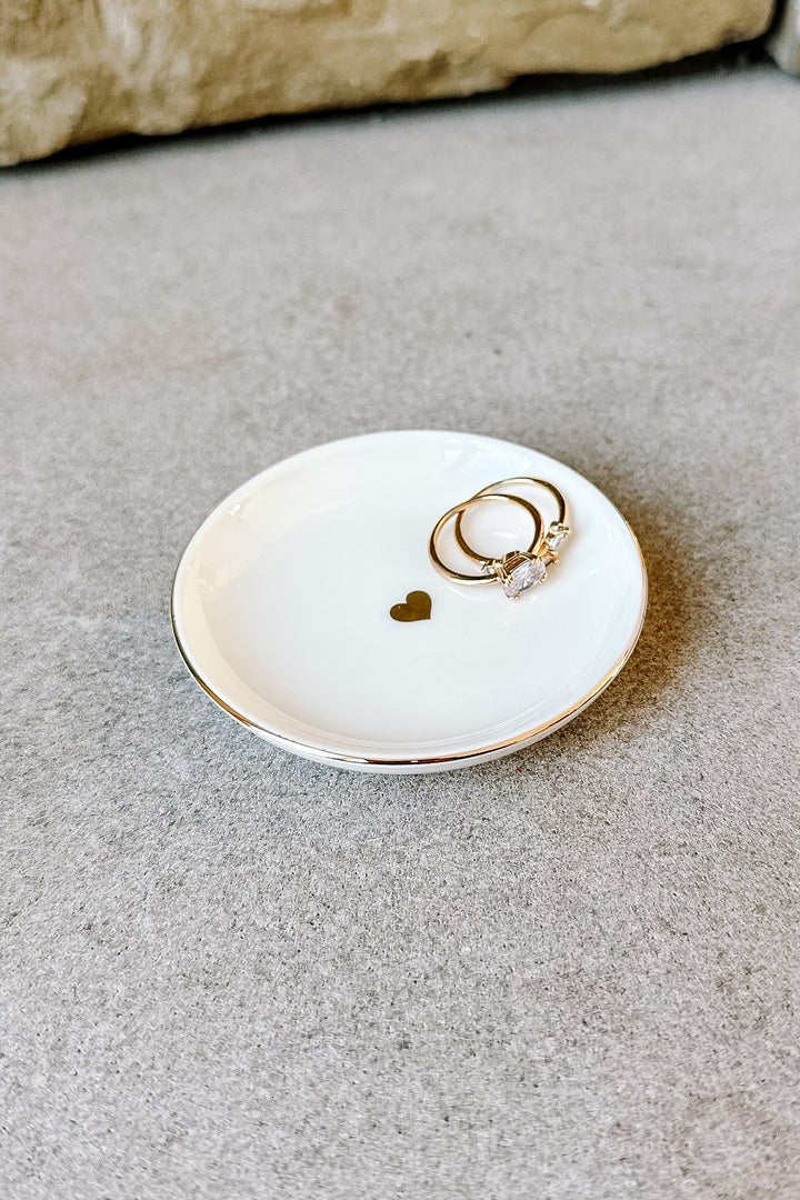 Gold Heart Jewelry Dish