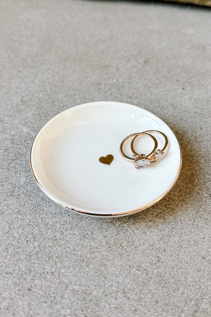 Gold Heart Jewelry Dish