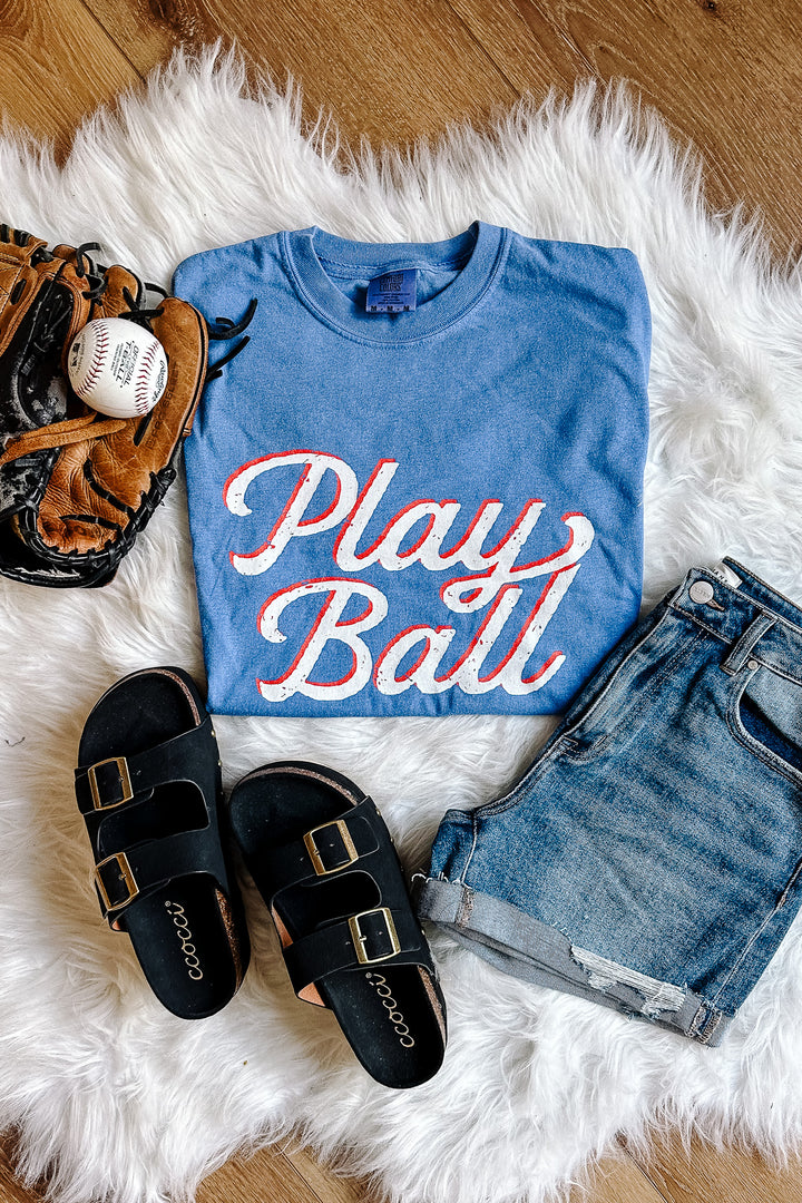 Play Ball Graphic Tee - Flo Blue