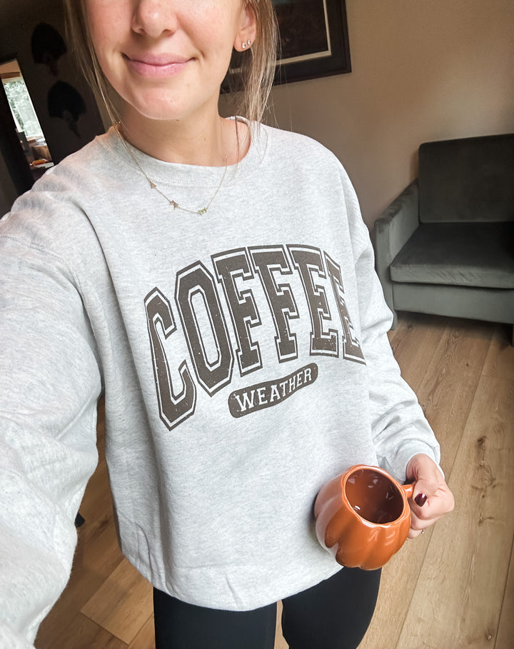 Coffee Weather Graphic Sweatshirt - Oatmeal Heather