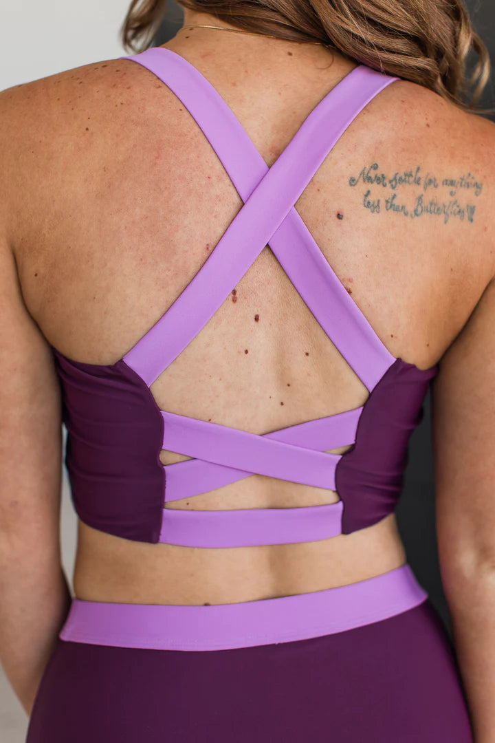 Along The Boardwalk Swim Top - Plum & Lavender