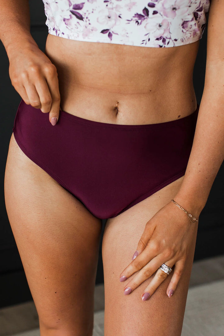 Bask In The Sun Swim Bottoms - Burgundy