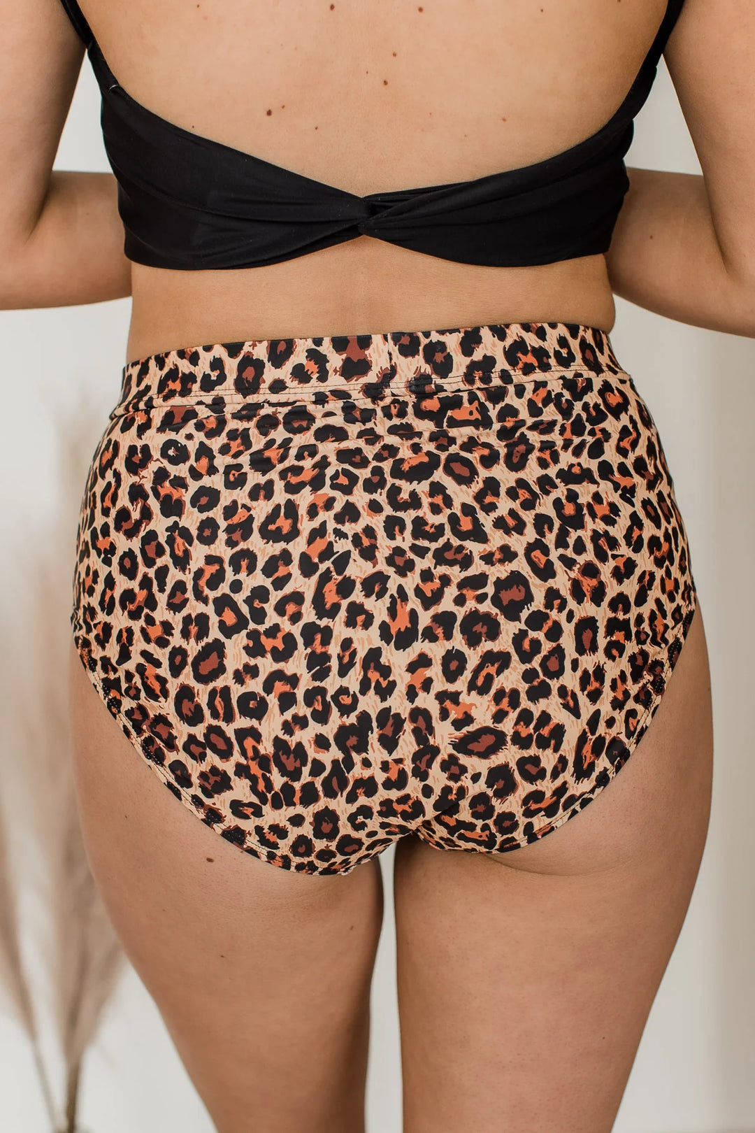 Sandy Shores High-Rise Swim Bottoms - Natural Leopard